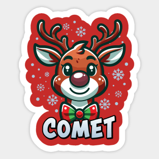 Santa’s Reindeer Comet Xmas Group Costume Sticker